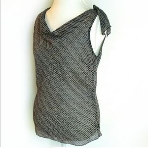 Covington Sheer Black and White Top Size 12